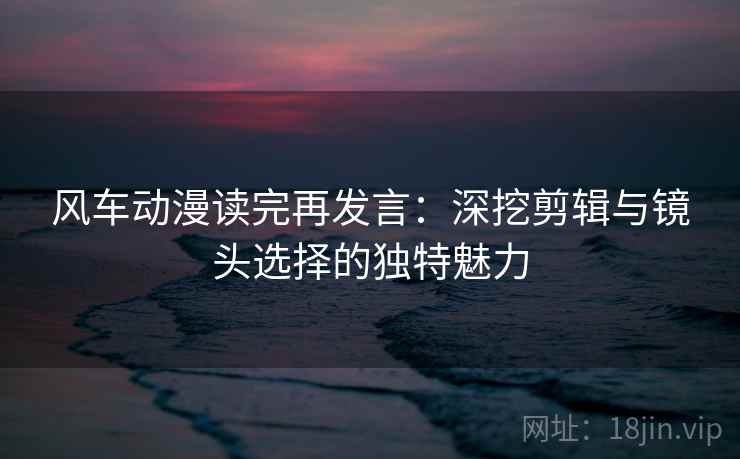 风车动漫读完再发言:深挖剪辑与镜头选择的独特魅力 风车动漫读完再发言:深挖剪辑与镜头选择的独特魅力